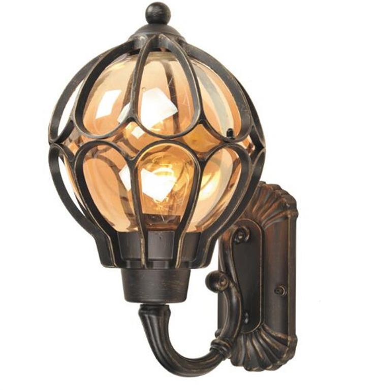 Црна медна луксузна класична лампа од стаклена топка Викторија Алуминиум