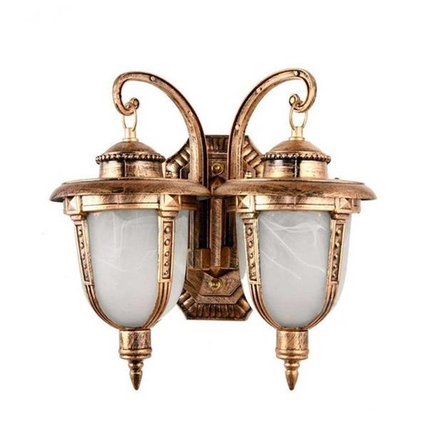 Ретробронзена двојна глава надворешна ѕидна лампа, водотпорна ѕидна лампа, тренска лампа, надворешна маса лампа